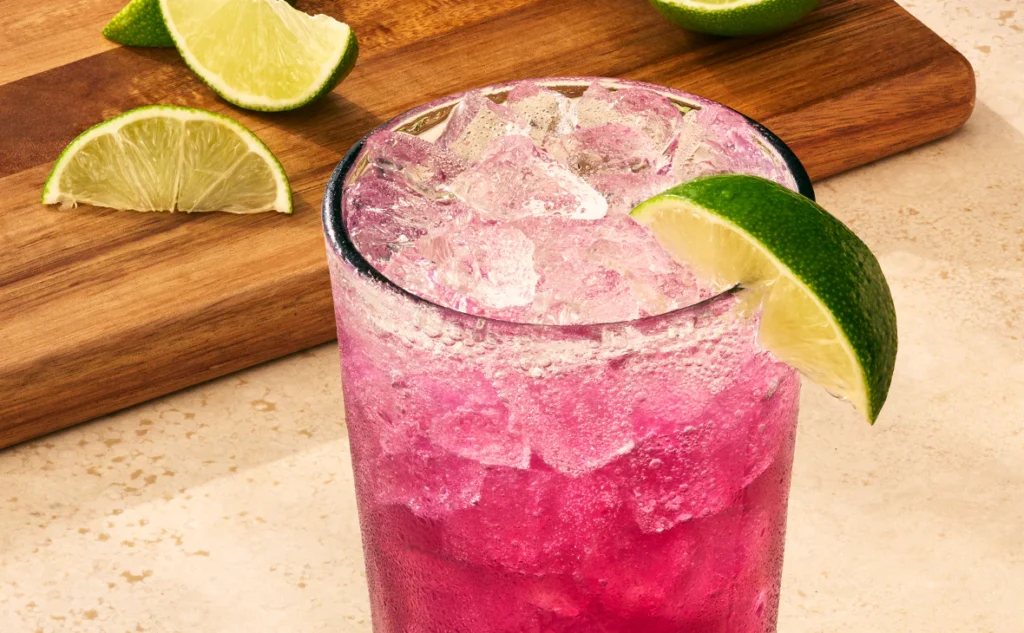 Lemonade, sparkling water and prickly pear.