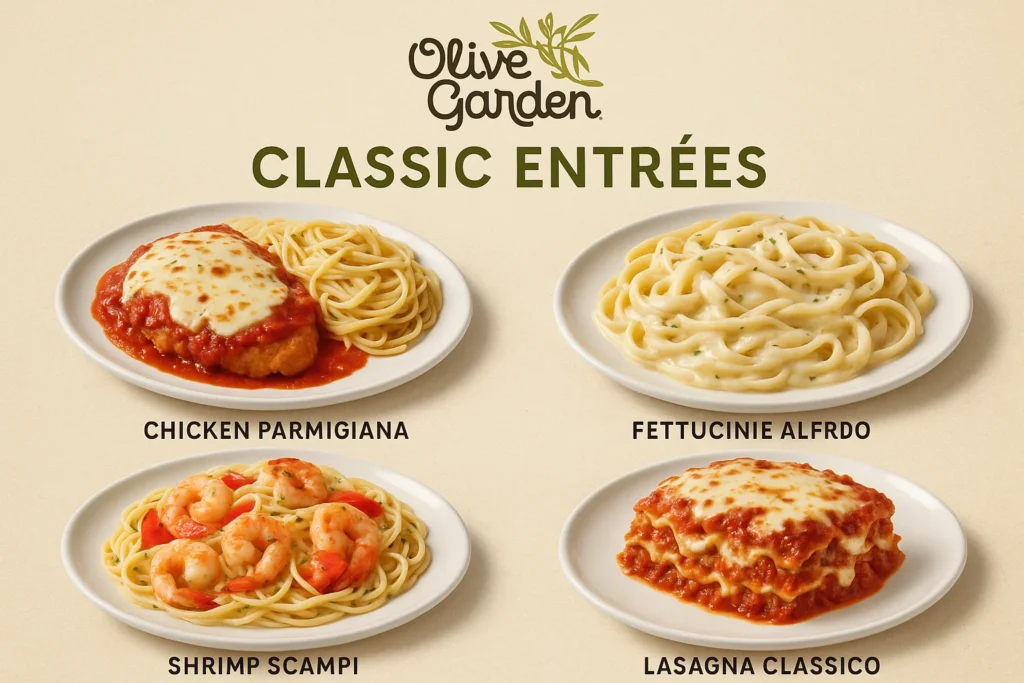 Olive Garden Classic Entrées Menu With Picture